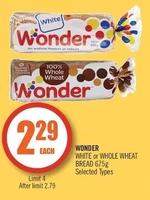 Shoppers Drug Mart Wonder White or Whole Wheat Bread offer