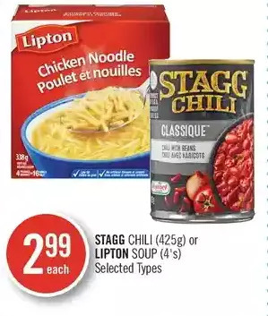 Shoppers Drug Mart Stagg Chili or Lipton Soup offer