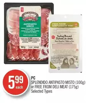 Shoppers Drug Mart PC Splendido Antipasto Misto or Free from Deli Meat offer