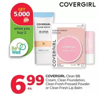 Rexall Covergirl Clean BB Cream, Clean Foundation, Clean Fresh Pressed Powder or Clean Fresh Lip Balm offer