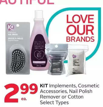 Rexall Kit Implements, Cosmetic Accessories, Nail Polish Remover or Cotton offer