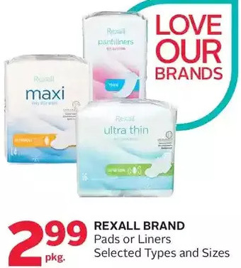 Rexall Rexall Brand Pads or Liners offer