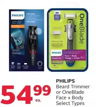 Rexall Philips Beard Trimmer or OneBlade Face + Body offer