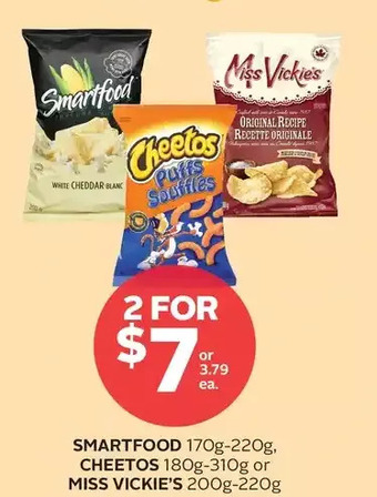 Rexall Smartfood, Cheetos or Miss Vickie's offer