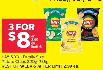 Rexall Lay's XXL Family Size Potato Chips offer