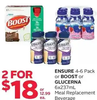 Rexall Ensure or Boost or Glucerna Meal Replacement Beverage offer
