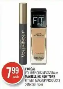 Shoppers Drug Mart L'Oreal Voluminous Mascara or Maybelline New York Fit Me! MakeUp offer