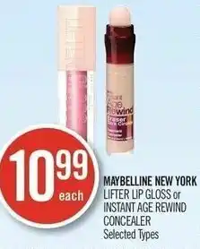 Shoppers Drug Mart Maybelline New York Lifter Lip Gloss or Instant Age Rewind Concealer offer