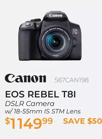 Henry's Canon EOS Rebel T81 DSLR Camera w/ 18-55mm IS STM Lens offer