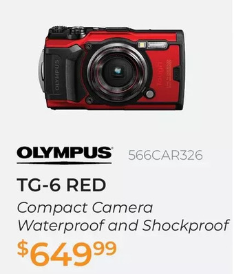 Henry's Olympus Tg-6 Red Compact Camera Waterproof and Shockproof offer