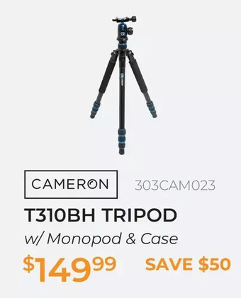 Henry's Cameron T310BH Tripod w/ Monopod & Case offer