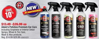 PartSource Adam's Polishes Premium Car Care offer