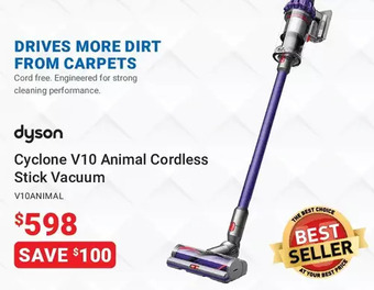 Visions Electronics Dyson Cyclone V10 Animal Cordless Stick Vacuum offer