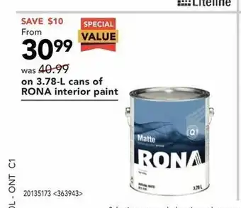 RONA Rona Interior Paint offer