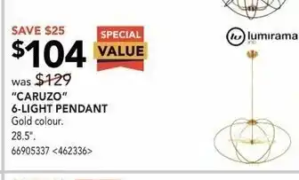 RONA "Caruzo" 6-light pendant offer