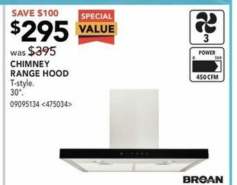 RONA Chimney range hood offer