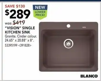 RONA "vision" single kitchen sink offer