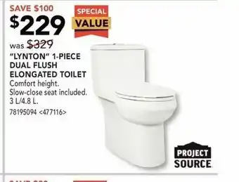RONA "lynton" 1-piece dual flush elongated toilet offer