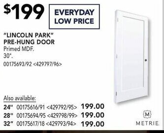 RONA "lincoln park" pre-hung door offer