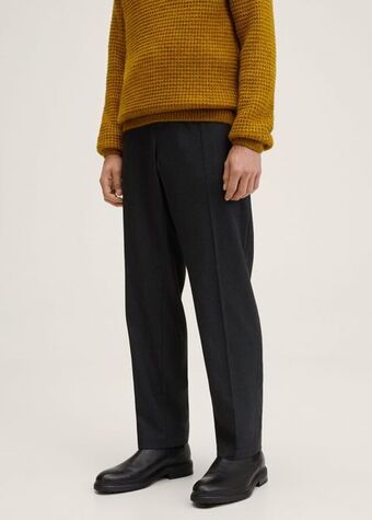 Mango Loose-fit wool trousers offer