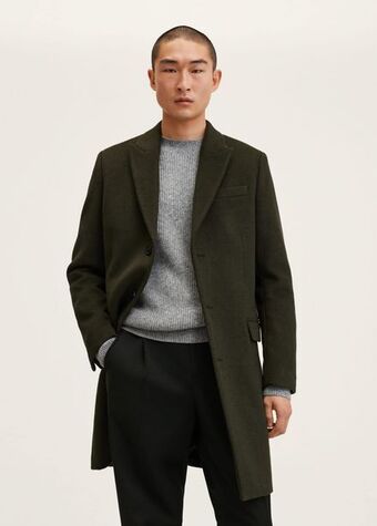 Mango Long recycled wool coat offer