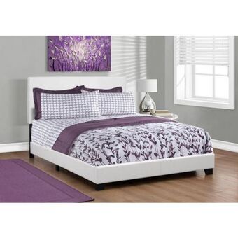 Aaron's Upholstered queen bed set w/ pillow top plush mattress, foundation & protectors - white offer