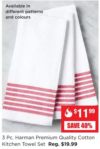 Kitchen Stuff Plus 3 Pc. Harman Premium Quality Cotton Kitchen Towel Set offer