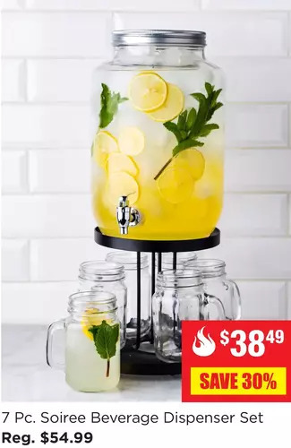 Kitchen Stuff Plus 7 Pc. Soiree Beverage Dispenser Set offer