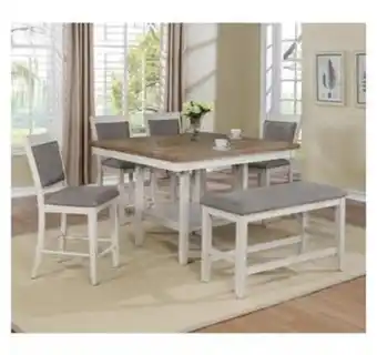 Aaron's 6 - piece fulton counter height dining set w/ bench offer
