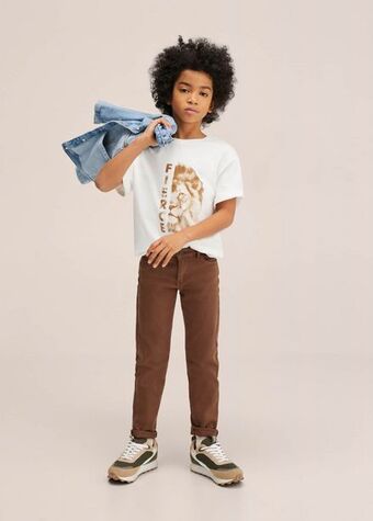 Slim-fit cotton trousers