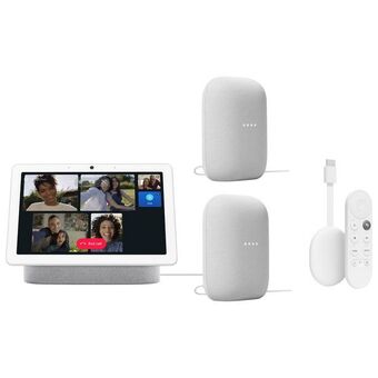 Best Buy Google whole home entertainment bundle - nest hub max smart display, 2 smart speakers & chromecast offer