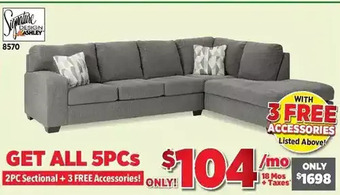 Surplus Furniture Dalhart Charcoal 2Pc Sectional offer