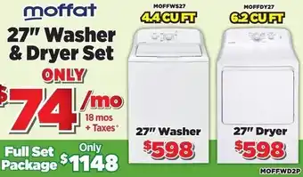 Surplus Furniture 27" Washer & Dryer Set 6.2 Cu ft offer