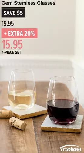 Linen Chest Trudeau Gem Stemless Glasses offer