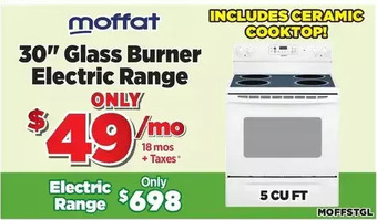 Surplus Furniture Moffat White 30" Electric Range with Glass Burners offer