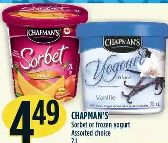 Marché Adonis Chapman's Sorbet or Frozen Yogurt offer