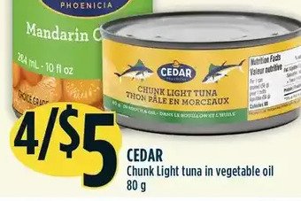 Marché Adonis Cedar Chunk Light Tuna in Vegetable Oil offer