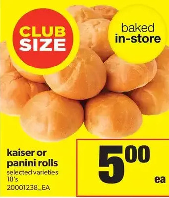 Real Canadian Superstore Kaiser or Panini Rolls offer