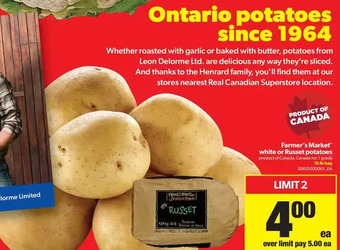 Real Canadian Superstore Farmer's Market White or Russet Potatoes offer