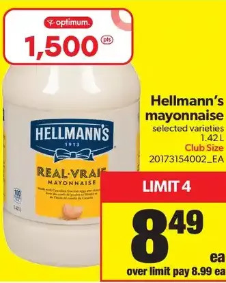 Real Canadian Superstore Hellmann's Mayonnaise offer