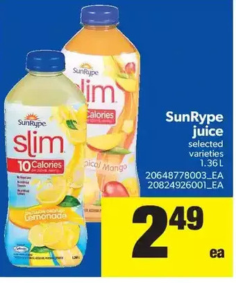 Real Canadian Superstore Sunrype Juice offer