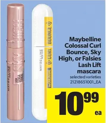 Real Canadian Superstore Maybelline Colossal Curl Bounce, Sky High, or Falsies Lash Lift Mascara offer