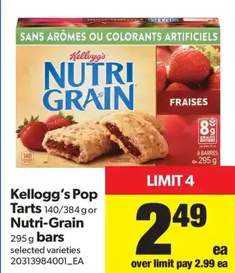 Real Canadian Superstore Kellogg's Pop Tarts or Nutri-Grain Bars offer