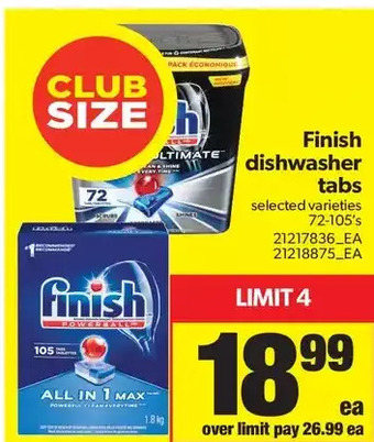 Real Canadian Superstore Finish Dishwasher Tabs offer