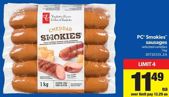 Real Canadian Superstore PC Smokies Sausages offer