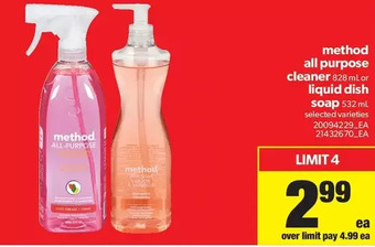 Real Canadian Superstore Method All Purpose Cleaner or Liquid Dish Soap offer