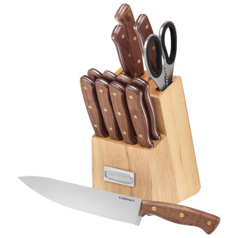 Best Buy Cuisinart Walnut Triple Rivet 14-Piece Knife Block Set (C55W-14PCBC) offer
