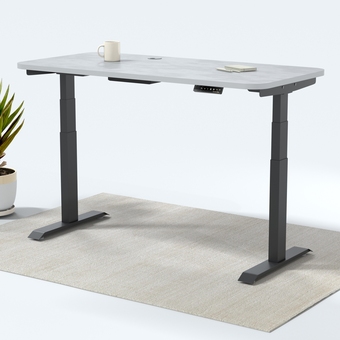 Best Buy MotionGrey Height Adjustable German Electric Dual Motors Sit to Stand Computer Home Table and Office Standing Desk - Black Fr offer