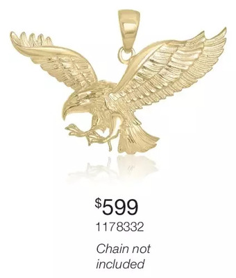 Charm Diamond 10k Yellow Gold Eagle Pendant offer