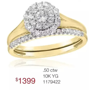 Charm Diamond 10k Yellow Gold 0.50ctw Bridal Set offer